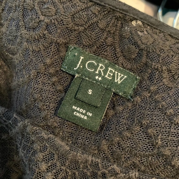 J. CREW Sheer Gray Scalloped Lace Blouse - Picture 7 of 7